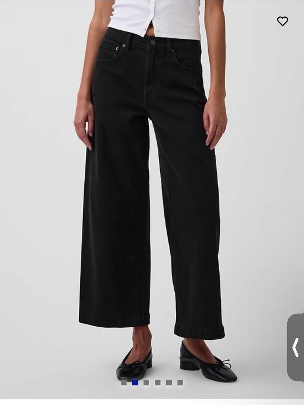 GAP Black High-Rise Wide-Leg Jeans